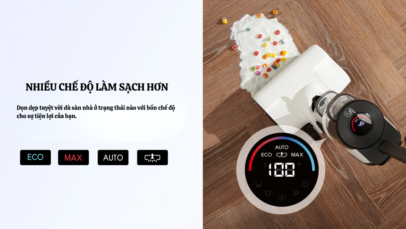 Nhiều chế độ làm sạch