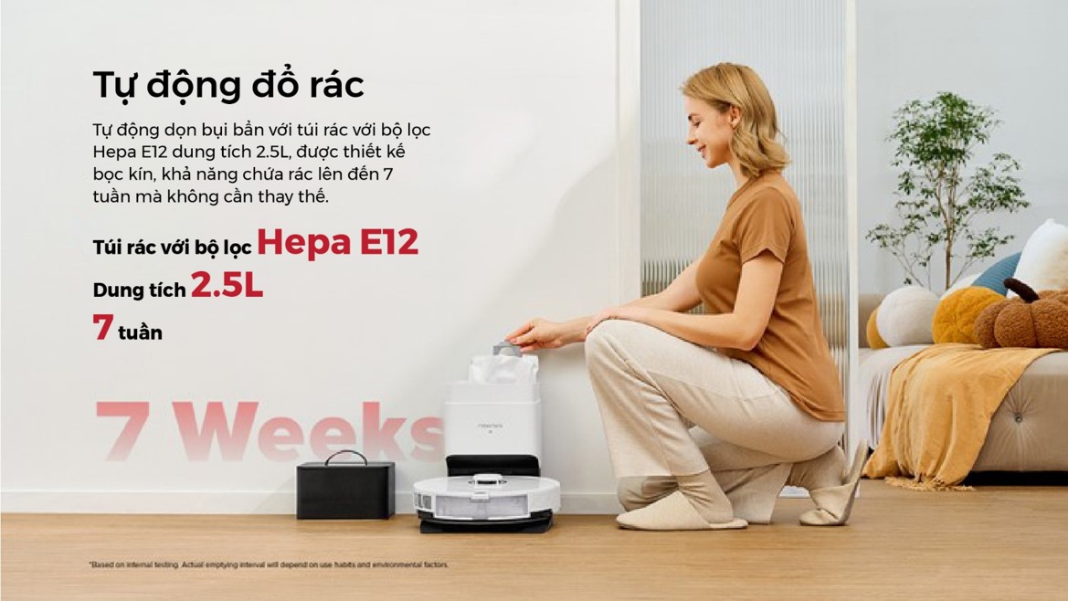 Dock sạc tự động làm sạch bụi cho robot