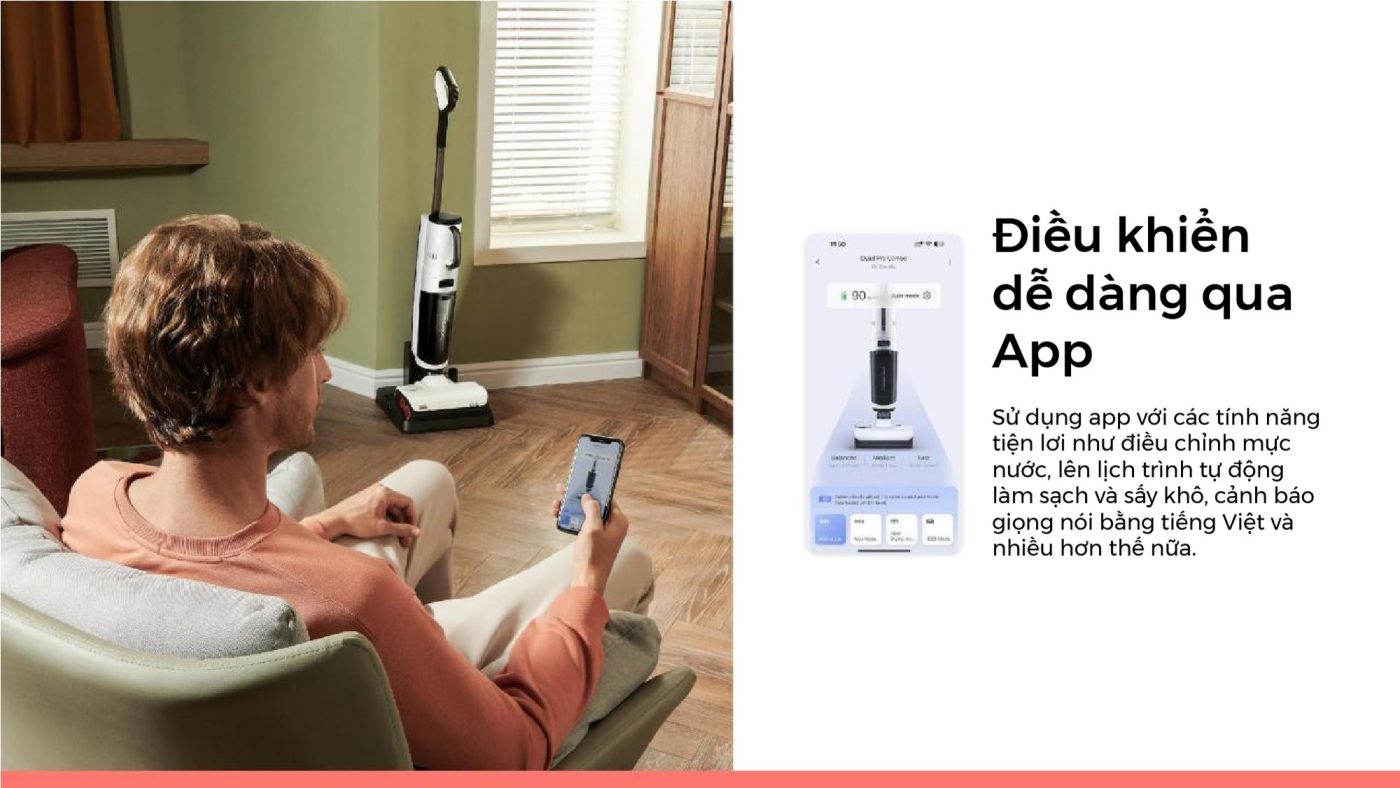 Điều khiển dễ dàng thông qua app Roborock