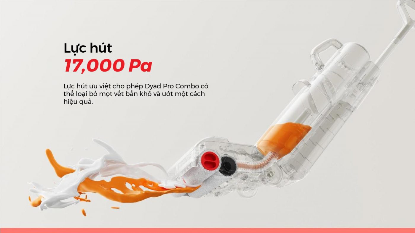 Lực hút cực mạnh 17.000Pa