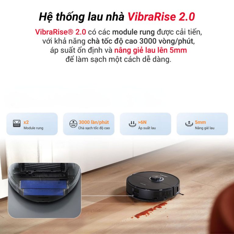 Công nghệ lau rung VibraRise 3.0 hiện đại