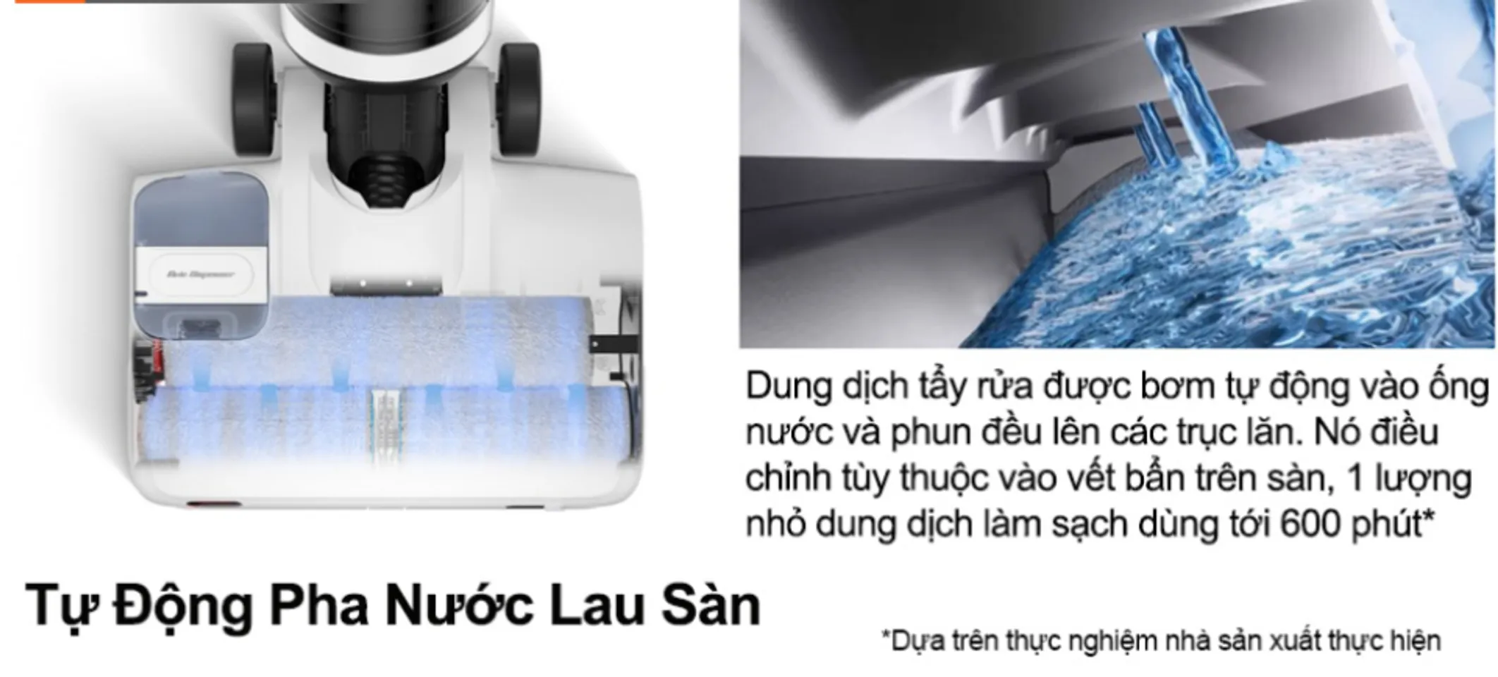 Tự động pha nước lau sàn