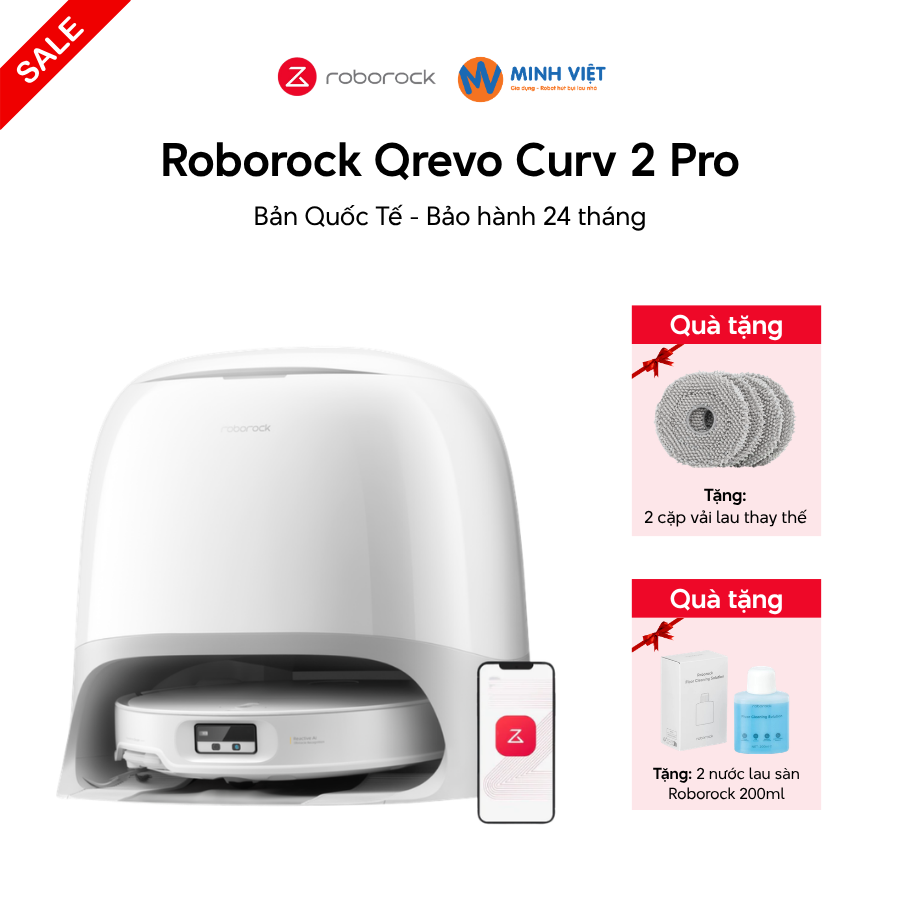 Robot hút bụi lau nhà Roborock Qrevo Curv 2 Pro - Chính Hãng