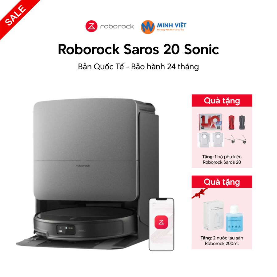 Robot hút bụi lau nhà Roborock Saros 20 Sonic - New 2026 - Chính Hãng