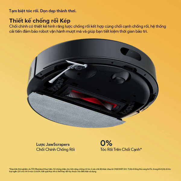 Roborock Q7 Pro Max Plus thiết kế chổi kép chống rối