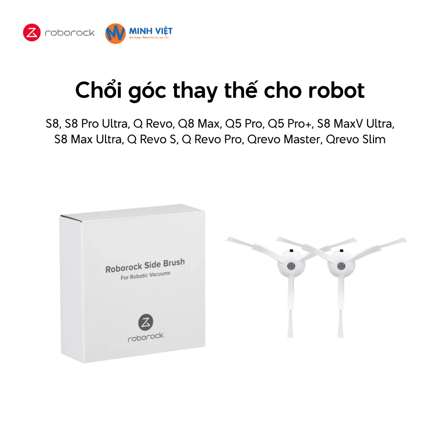 Chổi góc thay thế cho Roborock QRevo/ QRevo S/ QRevo Pro - Chính hãng - Màu trắng