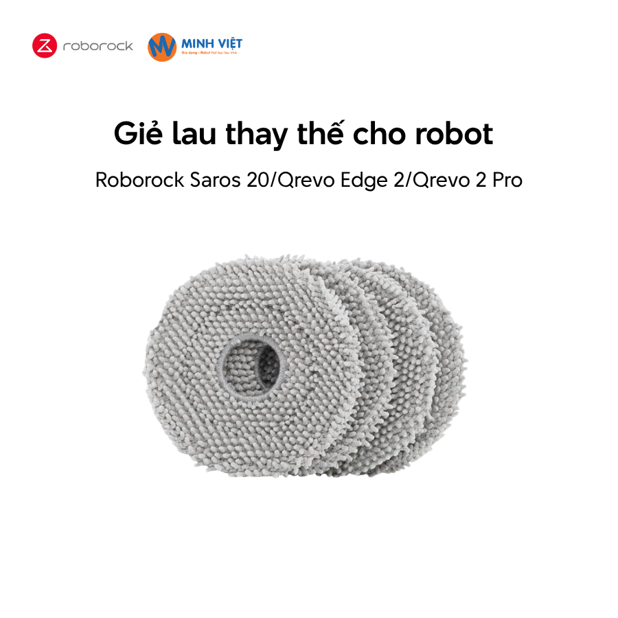 Giẻ lau xoay thay thế cho Roborock Qrevo 2 Pro/ Saros 20/ Qrevo Edge 2 – Chính hãng