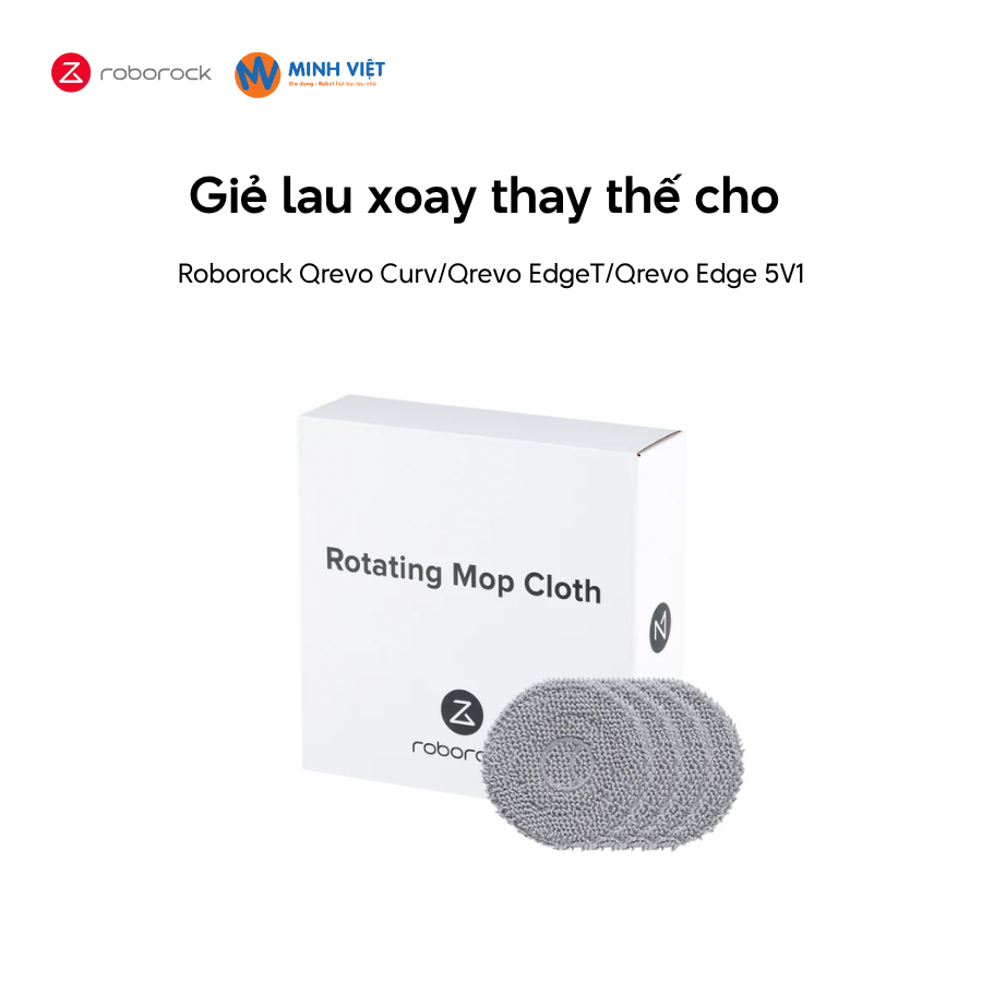 Giẻ lau xoay thay thế cho Roborock Qrevo Edge 5V1/Qrevo Curv/Qrevo EdgeT/ - Chính hãng