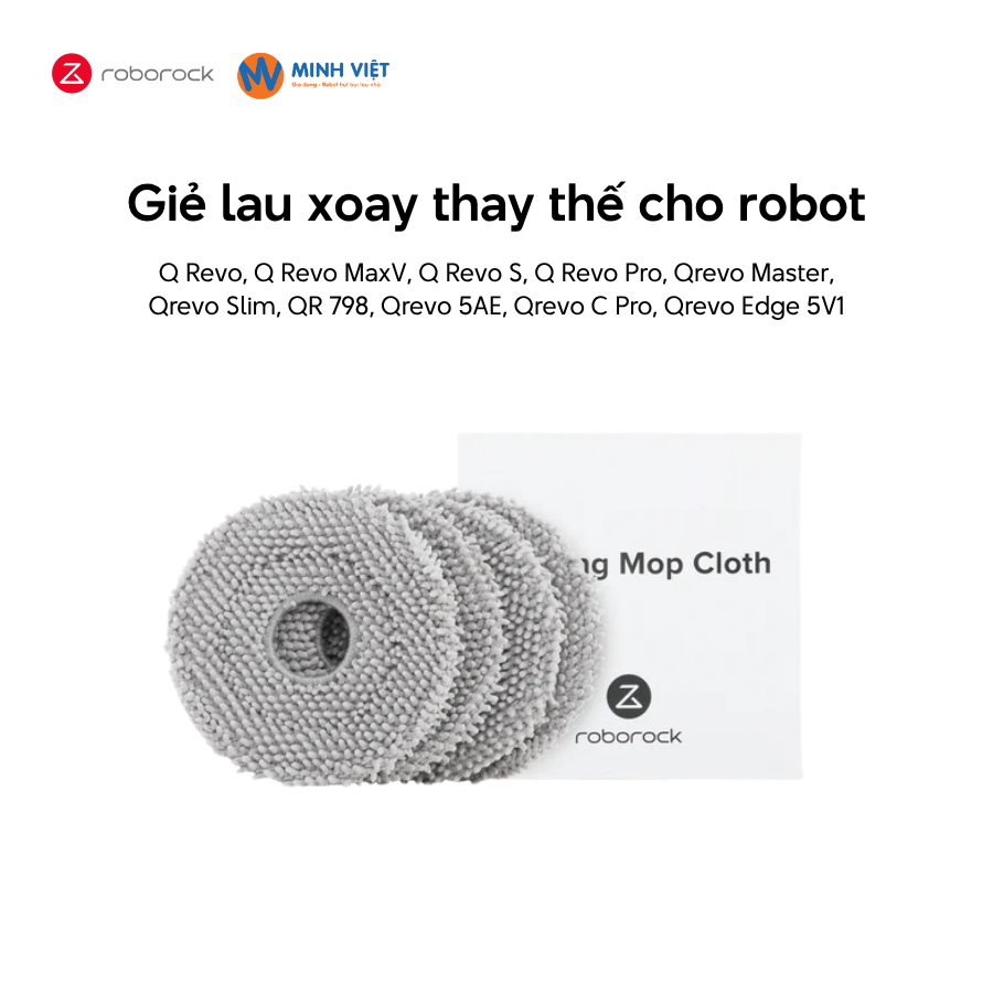 Giẻ lau xoay thay thế cho Roborock QRevo/ Revo S/ QR798/ 5AE - Chính hãng