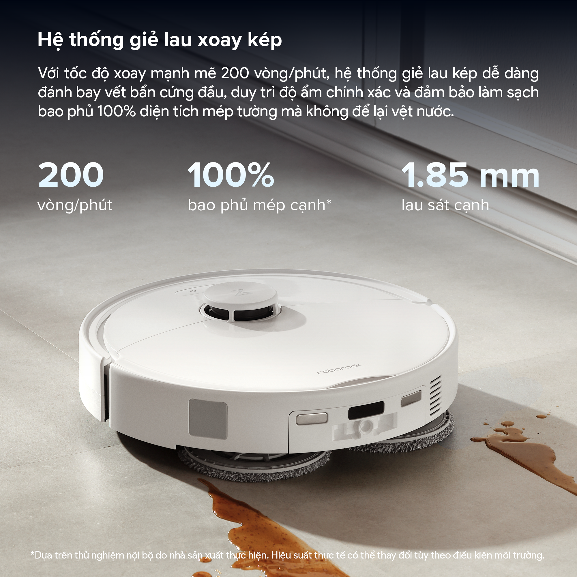 Roborock Qrevo 2 Pro hệ thống giẻ lau xoay kép