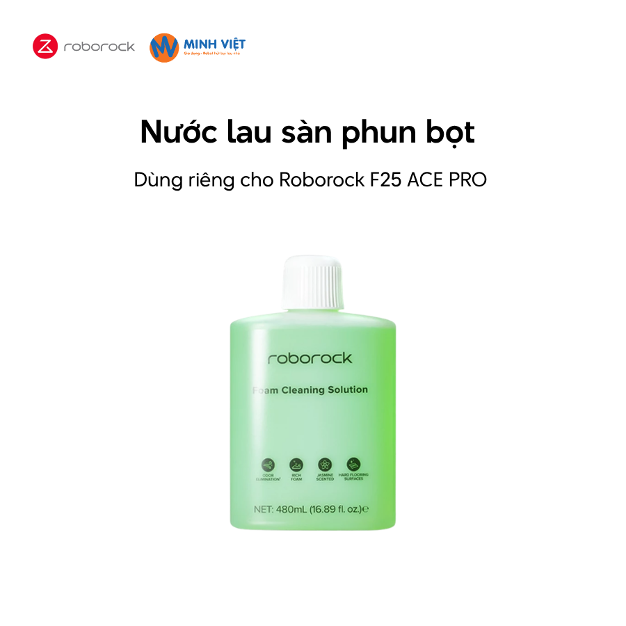 Nước lau sàn tạo bọt cho Roborock F25 Ace Pro - Chính hãng - Dung tích 480ml