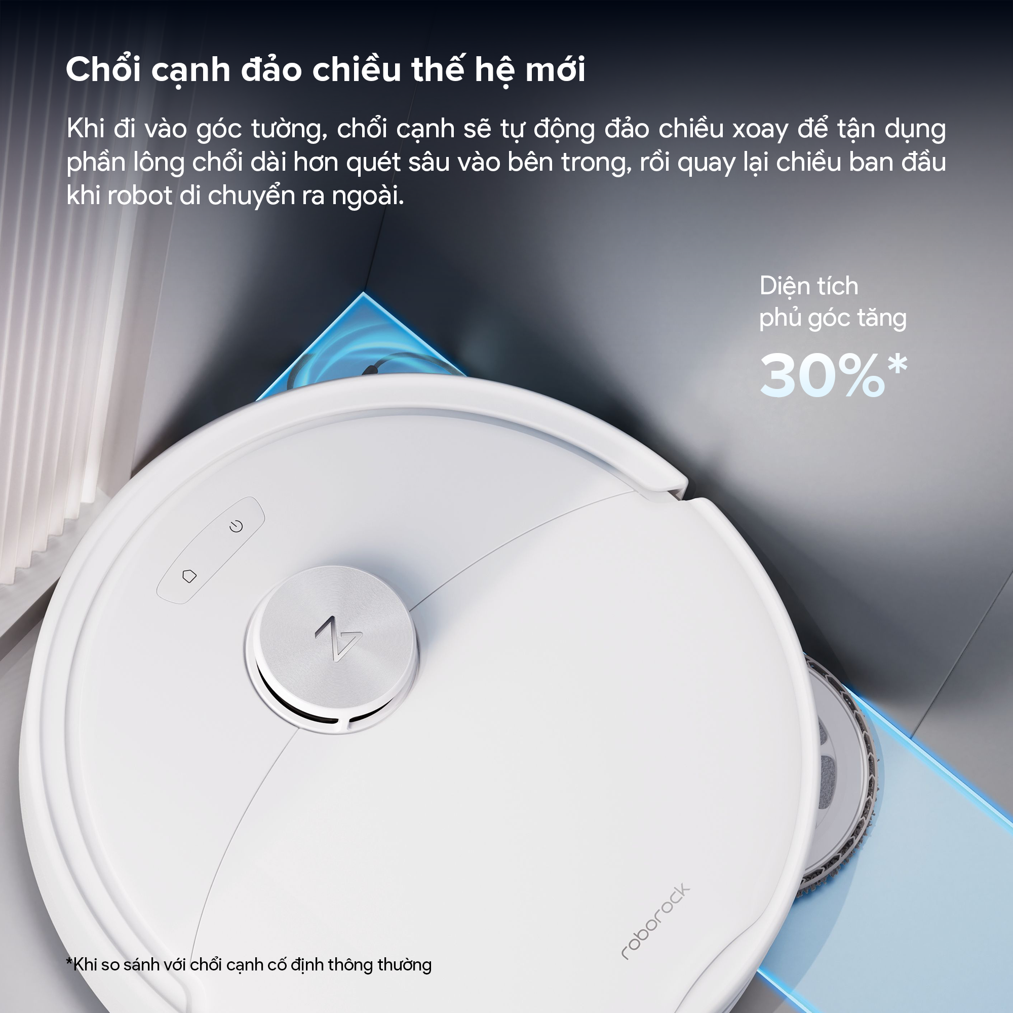 Roborock Qrevo 2 Pro chổi cạnh đảo chiều