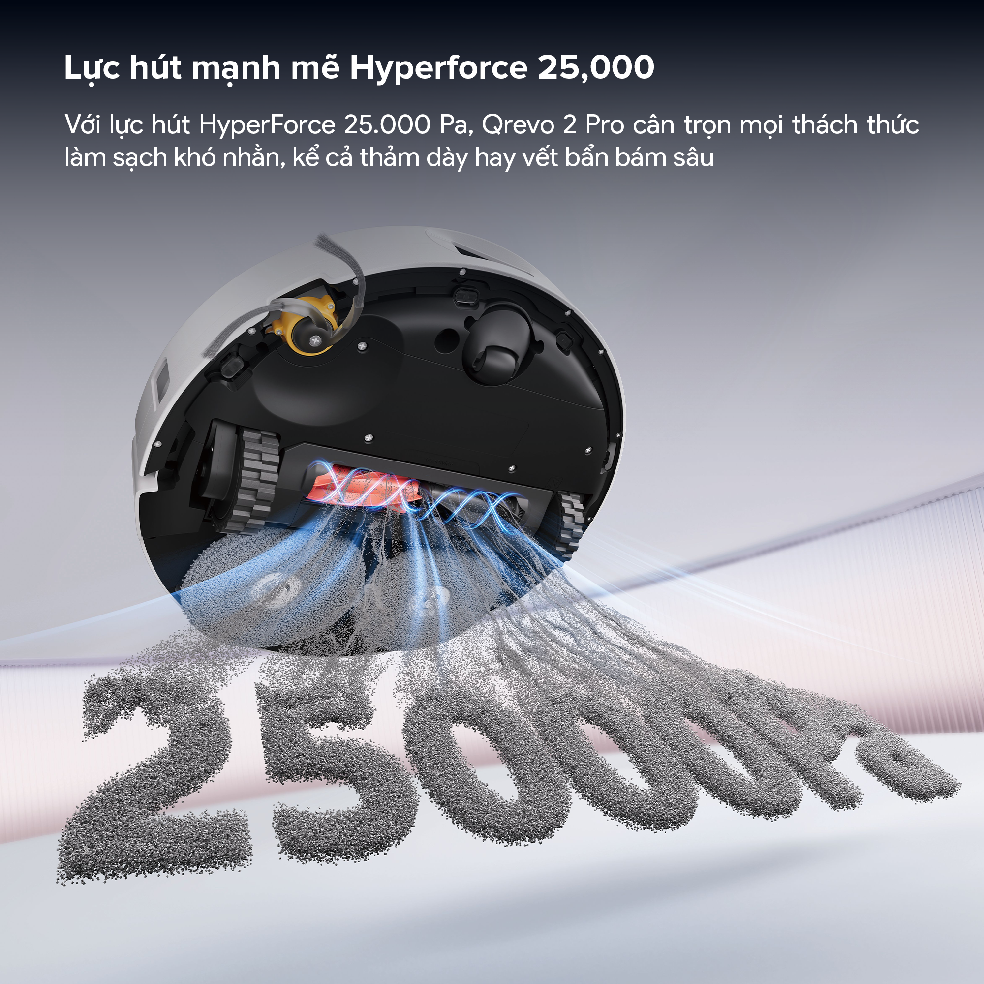Roborock Qrevo 2 Pro lục hút mạnh mẽ